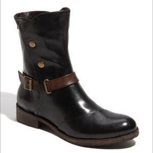 Women's Black and Brown Leather Boots